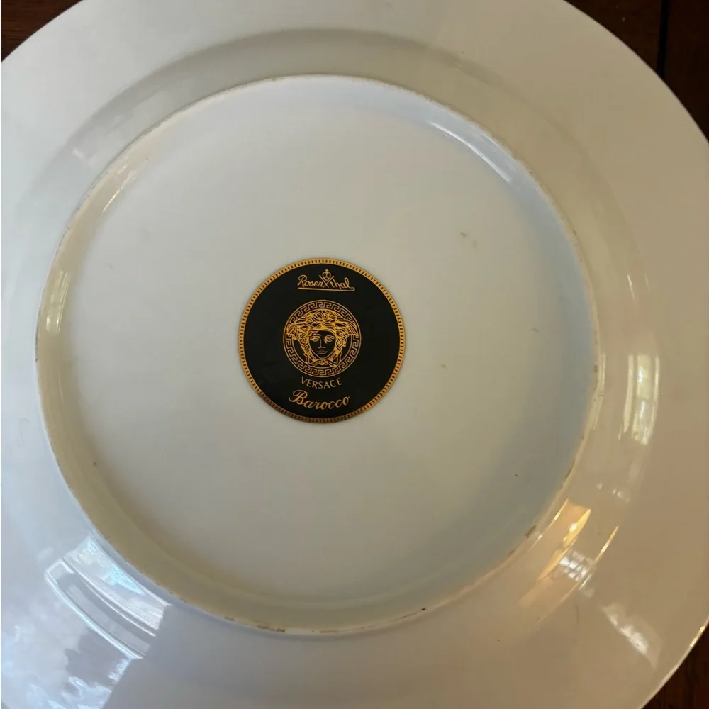 Versace Yellow and Gold Decorative Dinner Plate “Barocco”